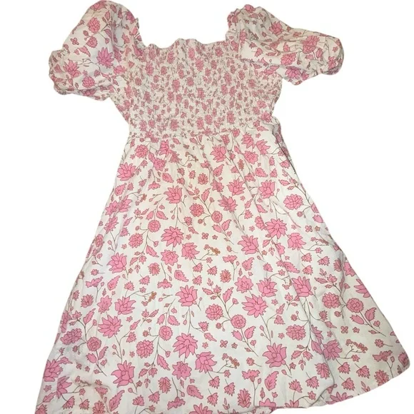 🐣 SALE 
Universal Thread XS Dress 100% Cotton Pink Floral Smocked Puff Sleeve - Picture 5 of 5